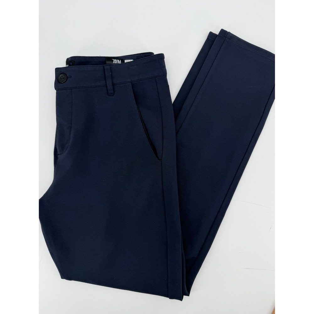 Paige Mens Slim Fit Navy Blue Stretch Chino Trousers Pants Size 30 RN27002